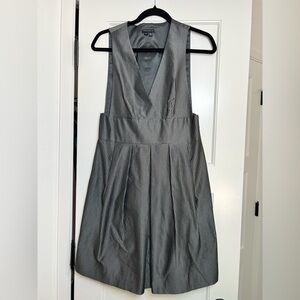 Theory Deanne Black Gray Metallic Printed Dress Jumper (6)